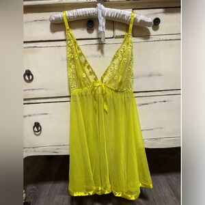 Sale!! Yellow Lace Lingerie Dress